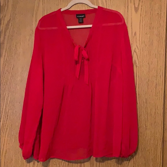 Lane Bryant Tops - Sheer red blouse